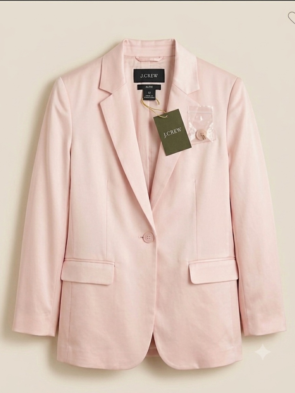 NWT J.Crew Alfie Blazer in Pink Lyocell Satin Finish Sz 12
